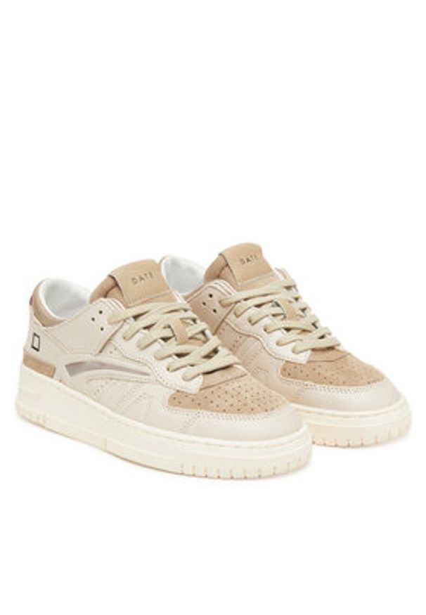 D.A.T.E. Sneakersy Torneo Shiny W431-TO-SH Écru. Materiał: skóra