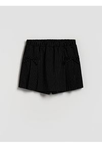 Reserved - Spódnico-szorty z kokardkami - czarny. Kolor: czarny. Materiał: tkanina, wiskoza