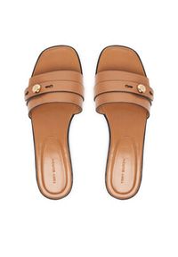 Tory Burch Klapki Romy Slide 183305 Brązowy. Kolor: brązowy. Materiał: skóra, zamsz #2