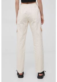 Sixth June spodnie damskie kolor beżowy fason cargo high waist. Stan: podwyższony. Kolor: beżowy #3
