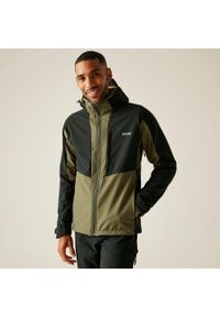 Regatta - Kurtka męska softshell wodoodporny Hewitts. Kolor: zielony, brązowy, wielokolorowy. Materiał: softshell. Sport: turystyka piesza #1