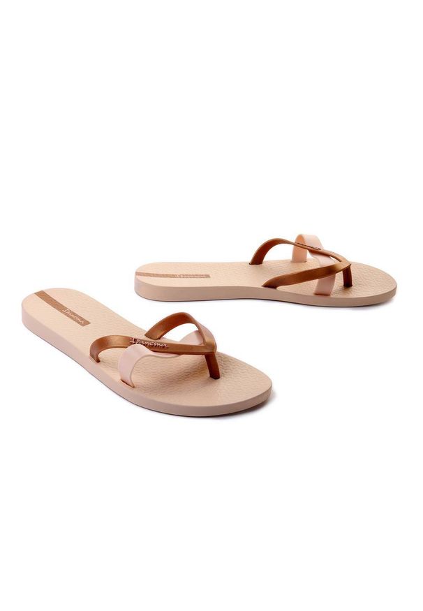 Ipanema - IPANEMA Kirei FEM 81805 beige/gold, klapki japonki damskie. Kolor: beżowy