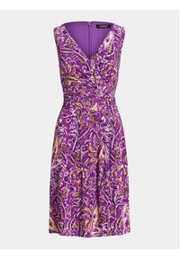 Lauren Ralph Lauren Sukienka koktajlowa 250928509001 Fioletowy Regular Fit. Kolor: fioletowy. Materiał: syntetyk. Styl: wizytowy