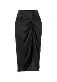 AGGI - Czarna ołówkowa spódnica z drapowaniem Katy. Kolor: czarny. Styl: rockowy, wizytowy #2