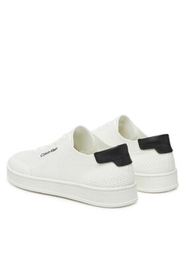 Calvin Klein Sneakersy Low Top Lace Up Knit HM0HM01726 Biały. Kolor: biały. Materiał: materiał