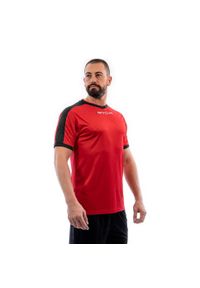 Givova - Męska Koszulka Interlock Revolution. Kolor: czarny, czerwony, wielokolorowy. Sport: turystyka piesza