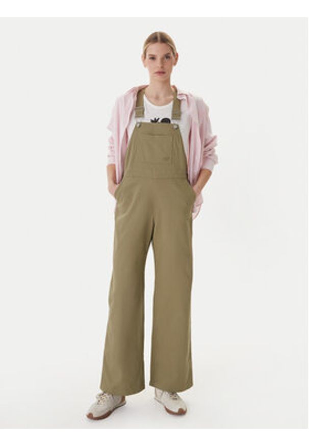 Roxy Ogrodniczki Trail Blazer ERJWO03027 Zielony Wide Leg. Kolor: zielony. Materiał: bawełna