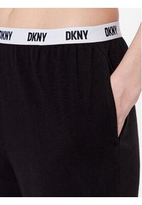 DKNY Spodnie piżamowe YI2822635 Czarny Regular Fit. Kolor: czarny. Materiał: bawełna, wiskoza #4