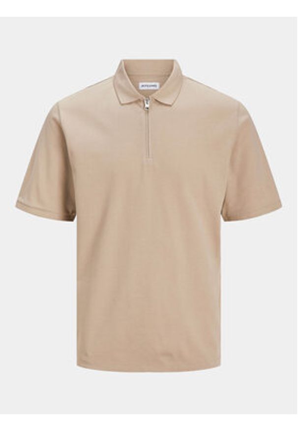 Jack & Jones - Jack&Jones Polo Mac 12249324 Beżowy Standard Fit. Typ kołnierza: polo. Kolor: beżowy. Materiał: bawełna, syntetyk