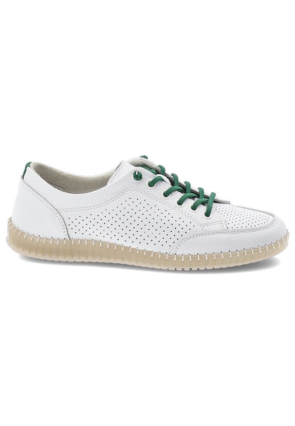 Półbuty damskie Vinceza, cholewka ze skóry naturalnej z perforacją zapewniającą przewiewność lekka podeszwa i klasyczne wiązanie, białe, 79598. Okazja: na co dzień. Zapięcie: sznurówki. Kolor: biały. Materiał: skóra. Szerokość cholewki: normalna. Styl: klasyczny