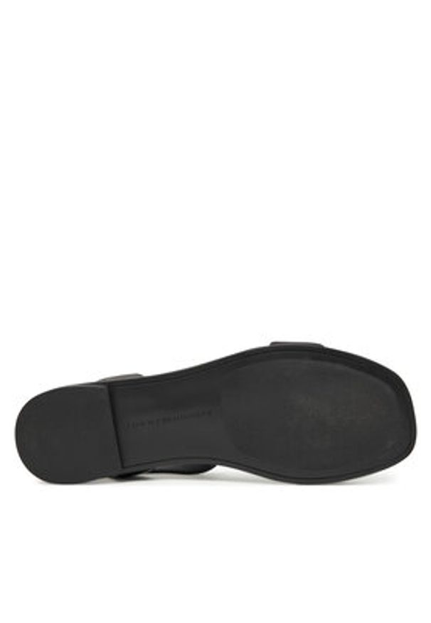TOMMY HILFIGER - Tommy Hilfiger Sandały Ankle Strap Leather Sandal FW0FW08422 Czarny. Kolor: czarny. Materiał: skóra