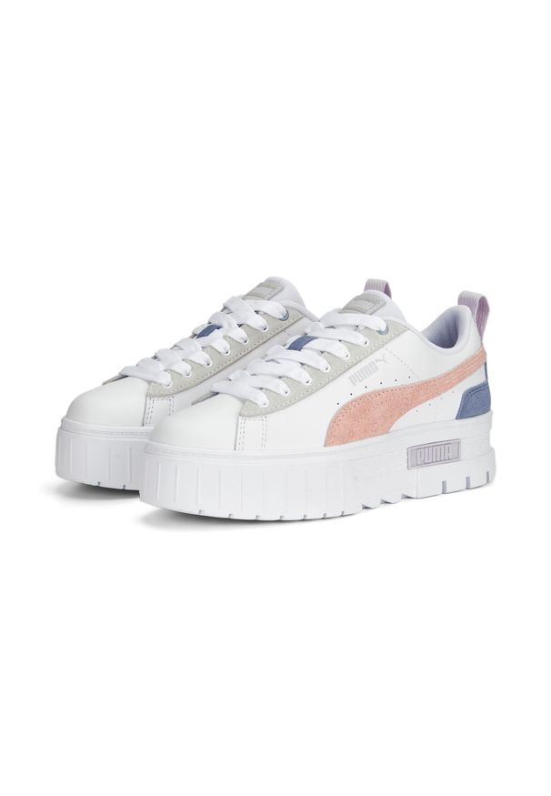 Buty do chodzenia damskie Puma MAYZE MIX. Kolor: biały, wielokolorowy, różowy, fioletowy. Materiał: guma, materiał, tkanina, syntetyk. Sport: turystyka piesza