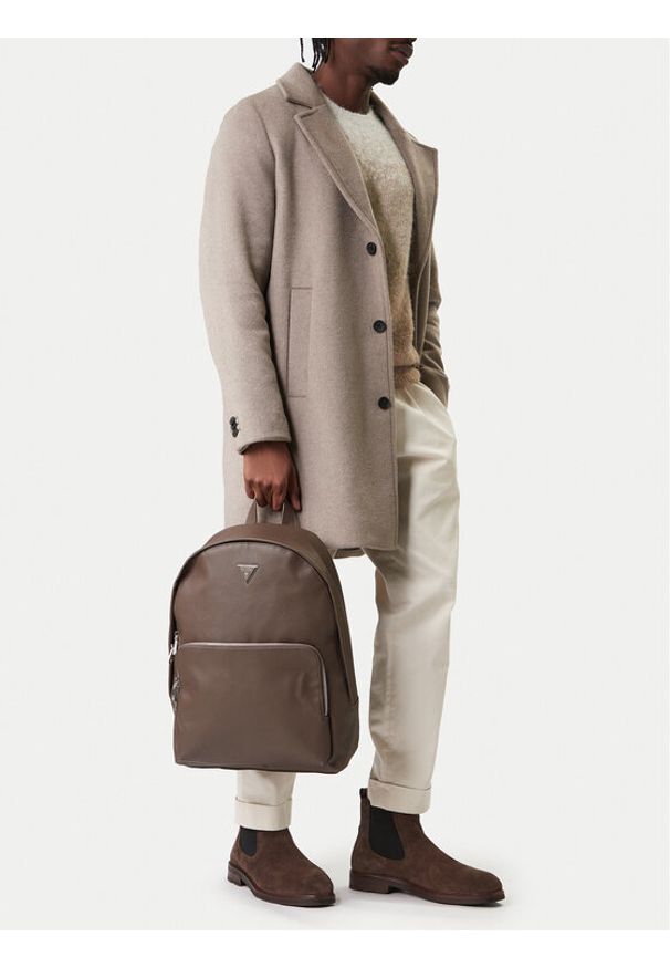 Guess Plecak 164329 Brązowy. Kolor: brązowy. Materiał: skóra