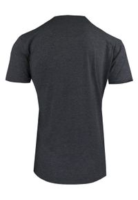 Męski T-Shirt Jednokolorowy - Brave Soul - Grafitowy. Okazja: na co dzień. Kolor: szary. Materiał: poliester, bawełna. Styl: casual