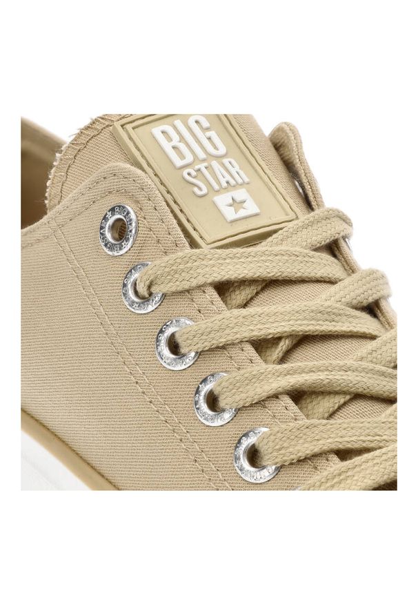 Big-Star - Beżowe Trampki Big Star Wygodne Sportowe Obuwie Damskie. Okazja: na co dzień. Kolor: beżowy. Materiał: materiał. Styl: sportowy