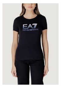 EA7 Emporio Armani T-Shirt 7W000183 AF10373 UC001 Czarny Regular Fit. Kolor: czarny. Materiał: bawełna