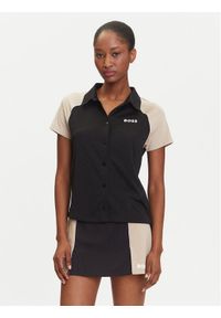 BOSS Polo Ellici2 50544191 Czarny Regular Fit. Typ kołnierza: polo. Kolor: czarny. Materiał: syntetyk