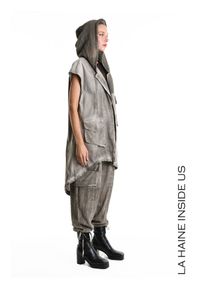 La Haine Inside Us Kamiezelka Unisex | 3B M1273 | Mężczyzna | Brązowy. Okazja: na co dzień. Typ kołnierza: kaptur. Kolor: brązowy. Materiał: bawełna. Długość: długie. Wzór: aplikacja. Styl: casual, elegancki #7