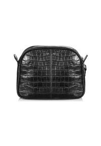 Ochnik - Skórzana torebka na ramię damska croco. Kolor: czarny. Dodatki: z breloczkiem. Materiał: skórzane. Rodzaj torebki: na ramię #5