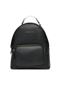 TOMMY HILFIGER - Tommy Hilfiger Plecak Th Logotape Backpack AW0AW17471 Czarny. Kolor: czarny. Materiał: skóra