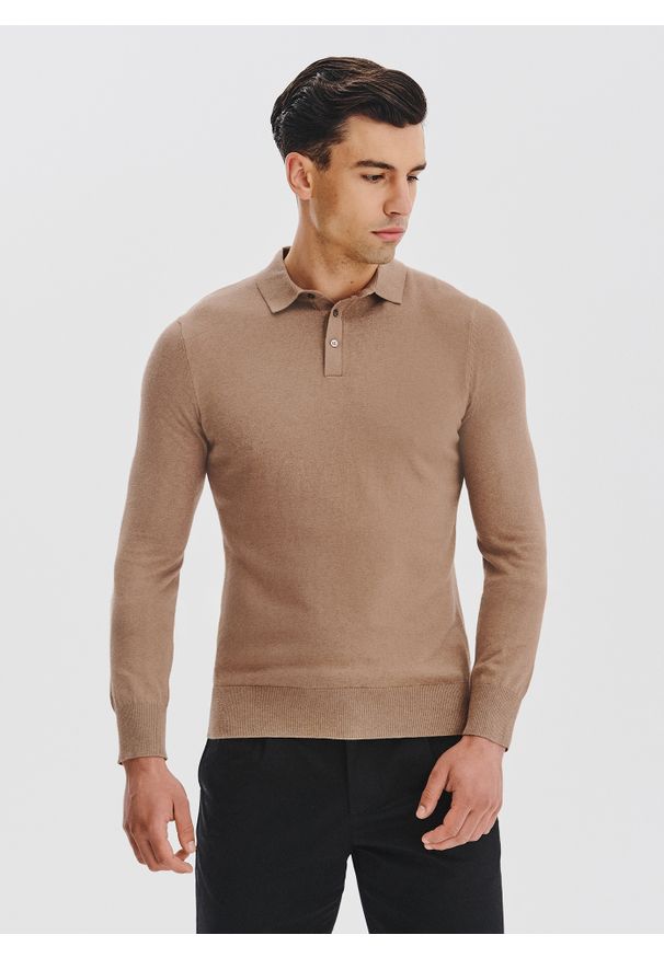 Pako Lorente - PAKO LORENTE - Sweter polo z kaszmirem. Okazja: na co dzień. Typ kołnierza: polo. Materiał: kaszmir. Sezon: jesień. Styl: casual