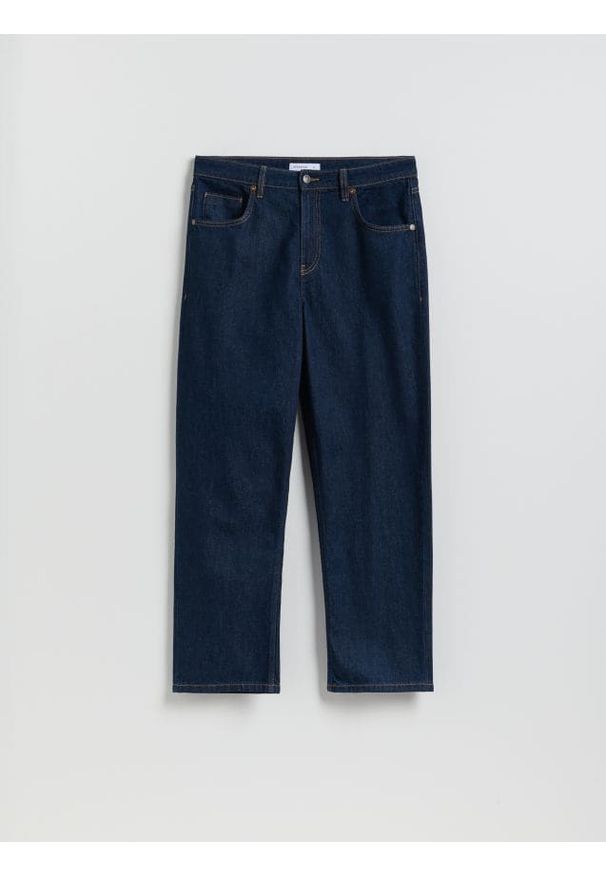 Reserved - Jeansy loose fit - granatowy. Kolor: niebieski