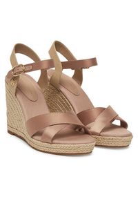 TOMMY HILFIGER - Tommy Hilfiger Espadryle Satin High Wedge Espadrille FW0FW08602 Różowy. Kolor: różowy. Materiał: materiał #5