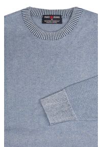 Męski Sweter Pako Jeans - Wełniany - Niebieski Melanż. Kolor: niebieski. Materiał: wełna, akryl. Wzór: melanż. Styl: klasyczny, elegancki