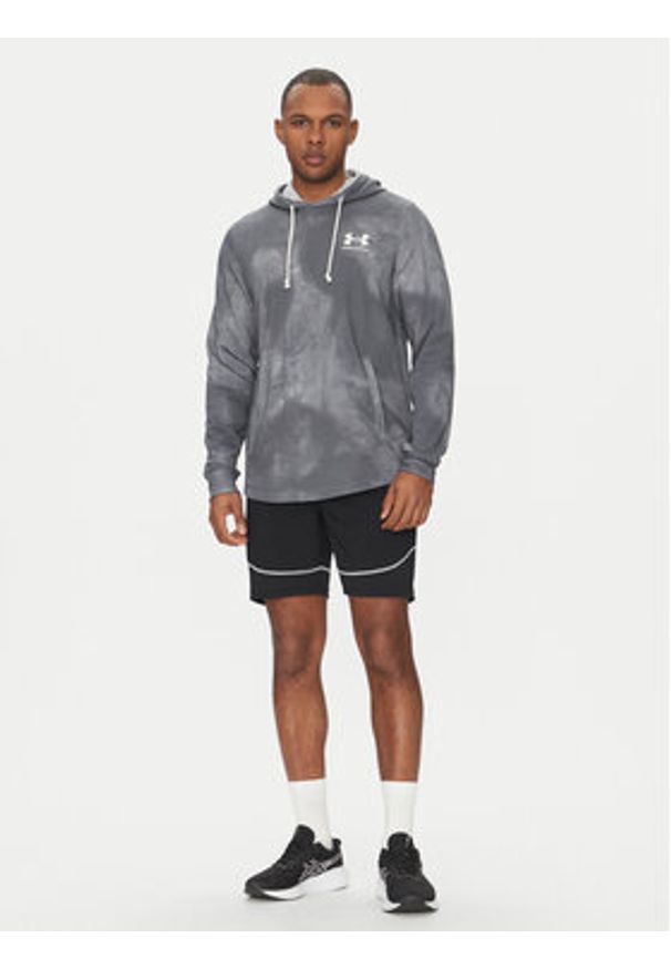 Under Armour Bluza Rival Terry Printed 1390138 Szary Relaxed Fit. Kolor: szary. Materiał: bawełna