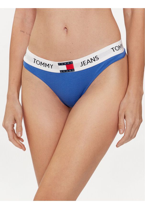 Tommy Jeans Stringi UW0UW04956 Niebieski. Kolor: niebieski. Materiał: bawełna
