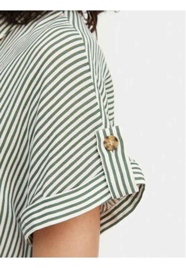 Vero Moda Koszula Bumpy 10310139 Zielony Regular Fit. Kolor: zielony. Materiał: wiskoza