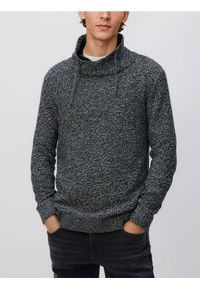 Reserved - Sweter z szerokim golfem - czarny. Typ kołnierza: golf. Kolor: czarny. Materiał: dzianina, bawełna