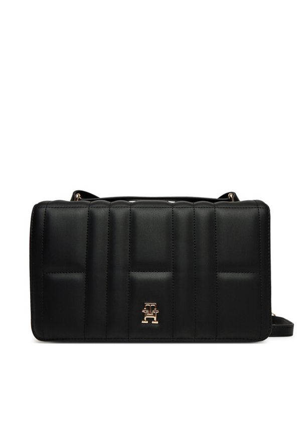 TOMMY HILFIGER - Tommy Hilfiger Torebka Th Feminine Conv Crossover AW0AW17454 Czarny. Kolor: czarny. Materiał: skórzane