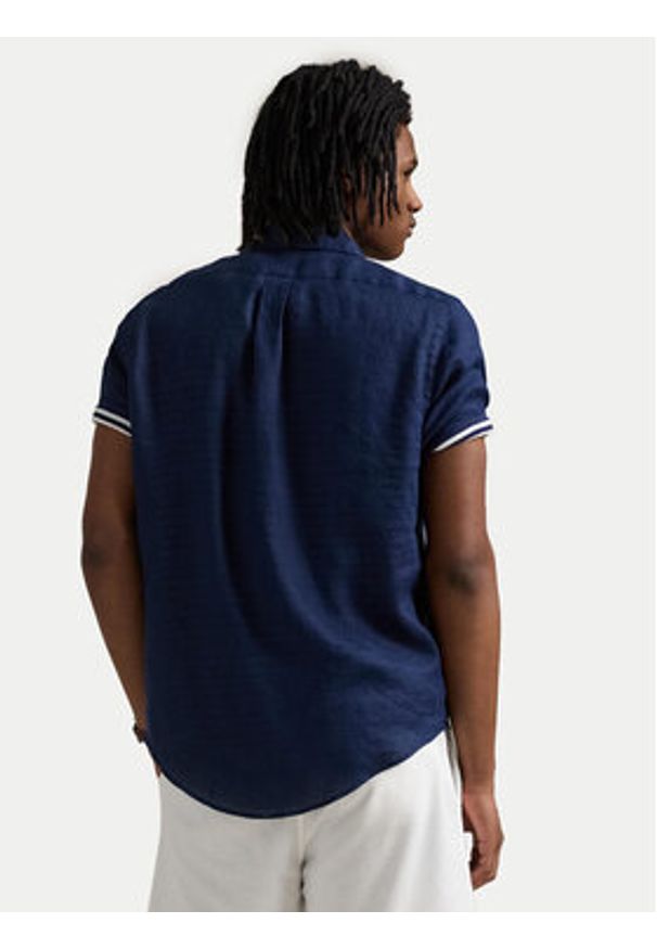 Polo Ralph Lauren Koszula 710968912001 Granatowy Custom Fit. Typ kołnierza: polo. Kolor: niebieski. Materiał: len