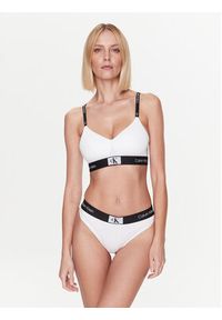 Calvin Klein Underwear Stringi 000QF7221E Biały. Kolor: biały. Materiał: bawełna