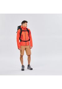 quechua - Kurtka turystyczna męska Quechua MH500 wodoodporna. Kolor: czerwony, wielokolorowy, pomarańczowy. Materiał: materiał, elastan. Sport: wspinaczka