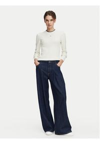 Calvin Klein Jeans Sweter LV047G309G Kremowy Regular Fit. Kolor: kremowy. Materiał: bawełna #3