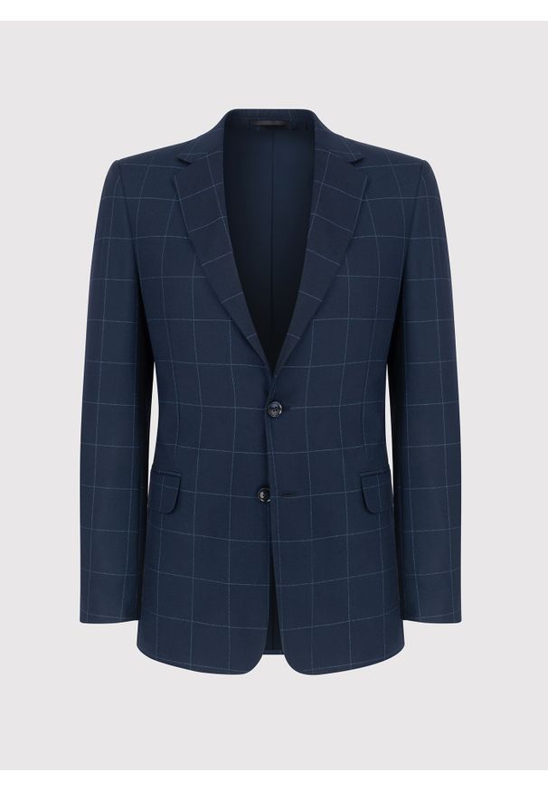 Pako Lorente - PAKO LORENTE – Granatowa marynarka w kratę Windowpane. Kolor: niebieski. Styl: elegancki