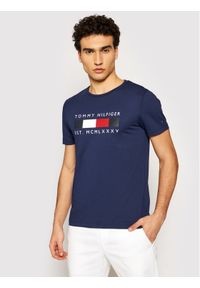 TOMMY HILFIGER - Tommy Hilfiger T-Shirt Logo Box MW0MW16583 Granatowy Regular Fit. Kolor: niebieski #1
