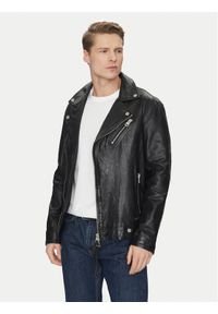 Guess Kurtka skórzana M2YL12 L0QN0 Czarny Regular Fit. Kolor: czarny. Materiał: skóra #1