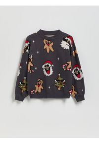 Reserved - Sweter z wiskozą - ciemnoszary. Kolor: szary. Materiał: wiskoza #1