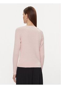 TOMMY HILFIGER - Tommy Hilfiger Sweter Co Cable V-Nk Sweater WW0WW40674 Różowy Regular Fit. Kolor: różowy. Materiał: bawełna #5