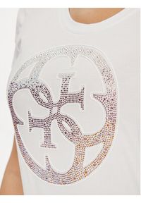 Guess T-Shirt Logo W4GI29 J1314 Biały Slim Fit. Kolor: biały. Materiał: bawełna