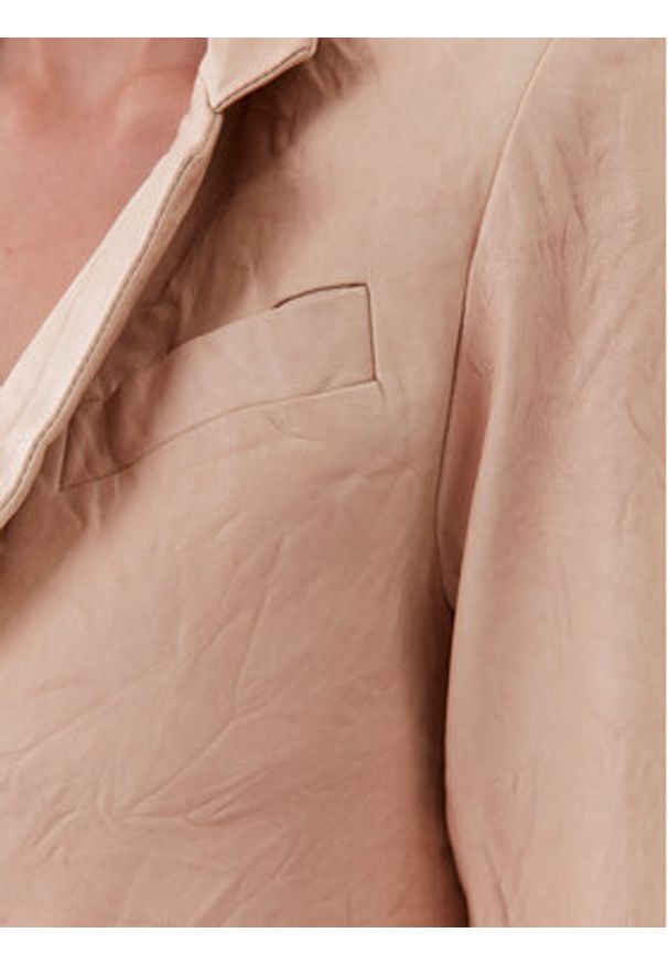 Zadig&Voltaire Kurtka skórzana Verys Cuir Froisse RWBL00002 Beżowy Regular Fit. Kolor: beżowy. Materiał: skóra