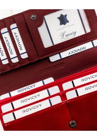 ROVICKY - Portfel damski Rovicky RPX-20A-3 czerwony. Kolor: czerwony. Wzór: aplikacja, kratka #1