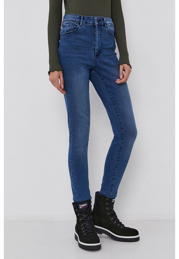 Vero Moda Jeansy damskie high waist. Stan: podwyższony. Kolor: niebieski