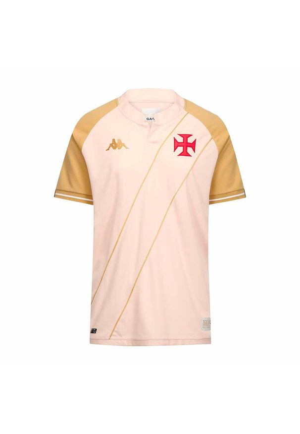 Kappa - Trzecia koszulka Vasco da Gama 2025/26. Kolor: żółty, beżowy, wielokolorowy. Sport: piłka nożna