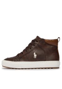 Polo Ralph Lauren Sneakersy RF104242 Brązowy. Kolor: brązowy. Materiał: skóra #5