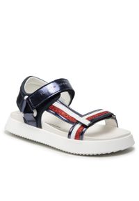 TOMMY HILFIGER - Sandały Tommy Hilfiger T3A2-32179-0569 M Blue/Multicolor X051. Kolor: niebieski. Materiał: skóra #1