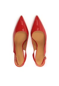 Kazar - Czerwone lakierowane czółenka typu slingback. Kolor: czerwony. Materiał: skóra, lakier. Sezon: lato. Obcas: na szpilce. Styl: klasyczny #3